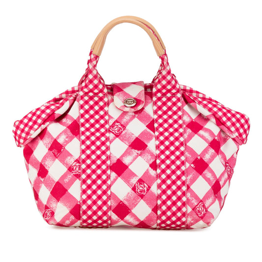 Chanel Sac Canvas Gingham Handbag