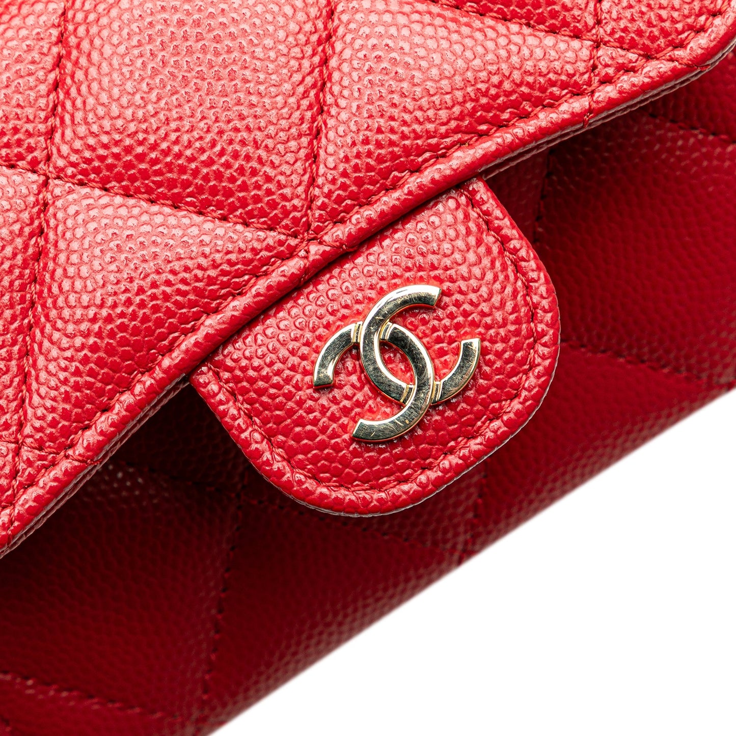 Chanel Sac CC Quilted Caviar Flap Card Holder on Chain
