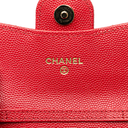 Chanel Sac CC Quilted Caviar Flap Card Holder on Chain