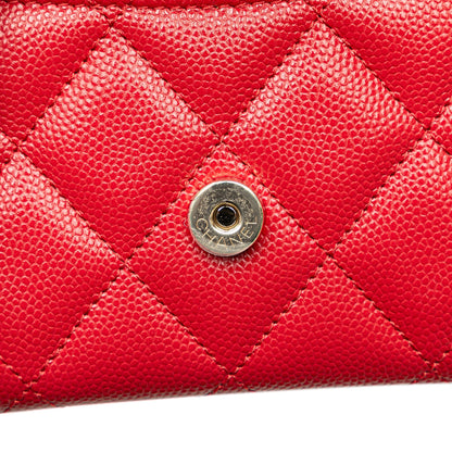 Chanel Sac CC Quilted Caviar Flap Card Holder on Chain
