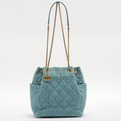 Chanel Matelasse Light Blue Denim Drawstring Bag