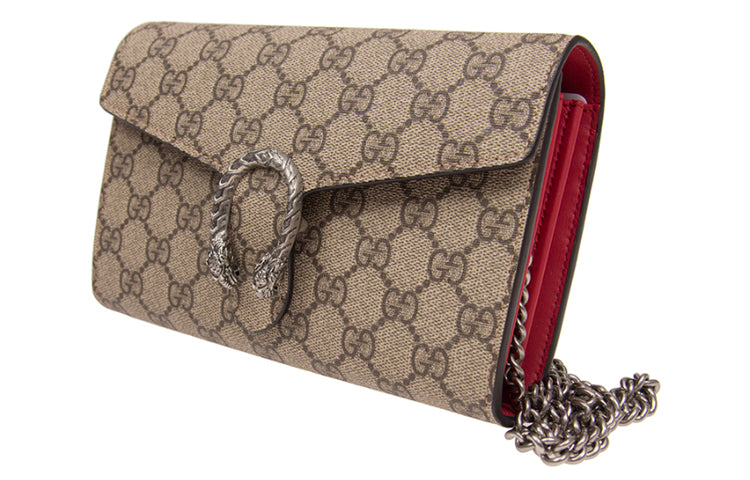 (WMNS) Gucci Dionysus Tiger Head Logo Canvas Chain Shoulder Messenger Bag Mini Red Classic 401231-KHNSN-8698