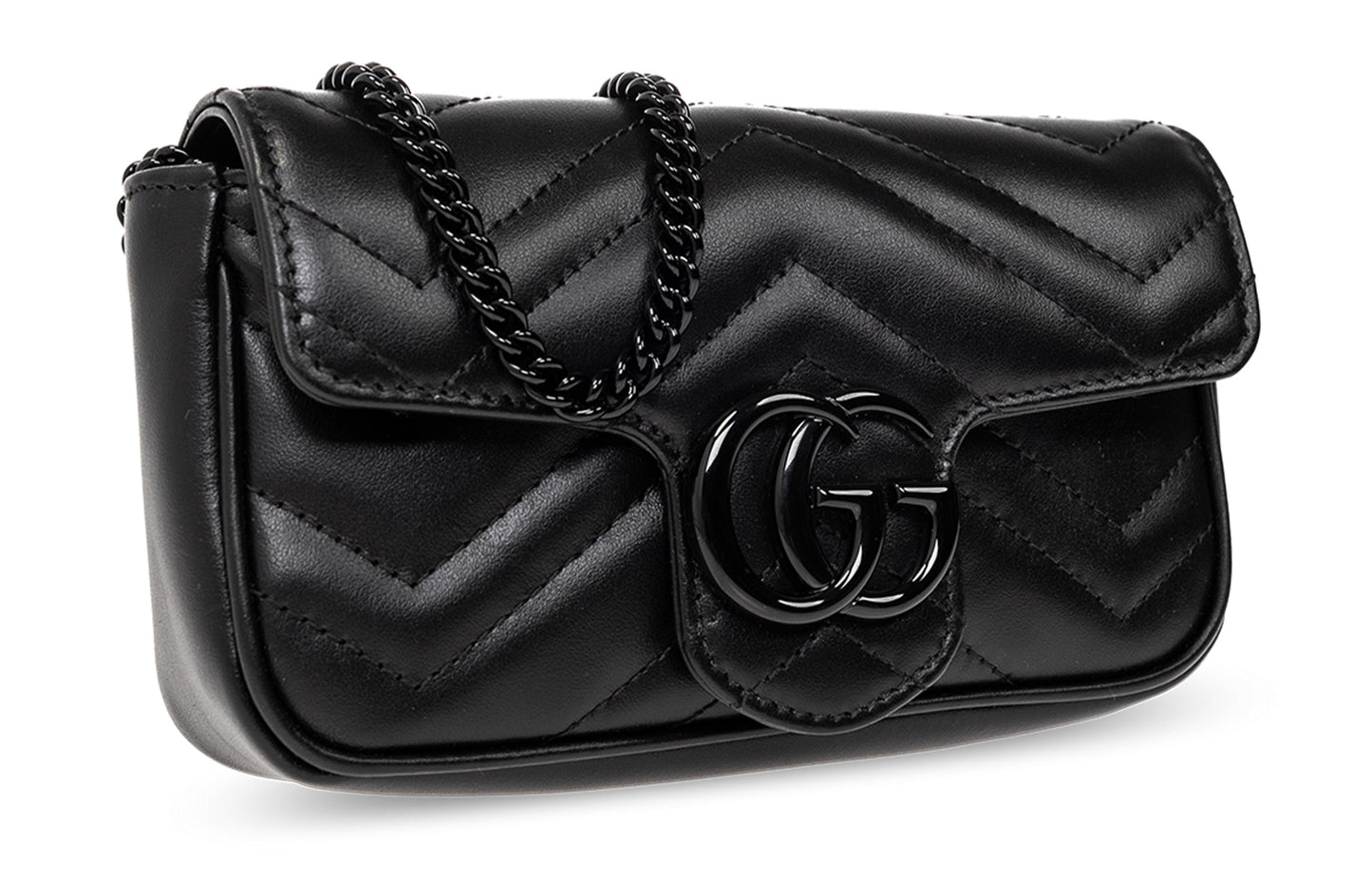 (WMNS) Gucci GG Marmont Matelasse Super Mini Bag 'Black' 476433-AABZK-1000
