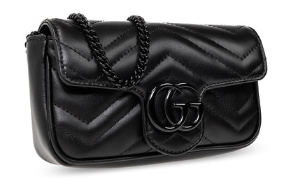 (WMNS) Gucci GG Marmont Matelasse Super Mini Bag 'Black' 476433-AABZK-1000