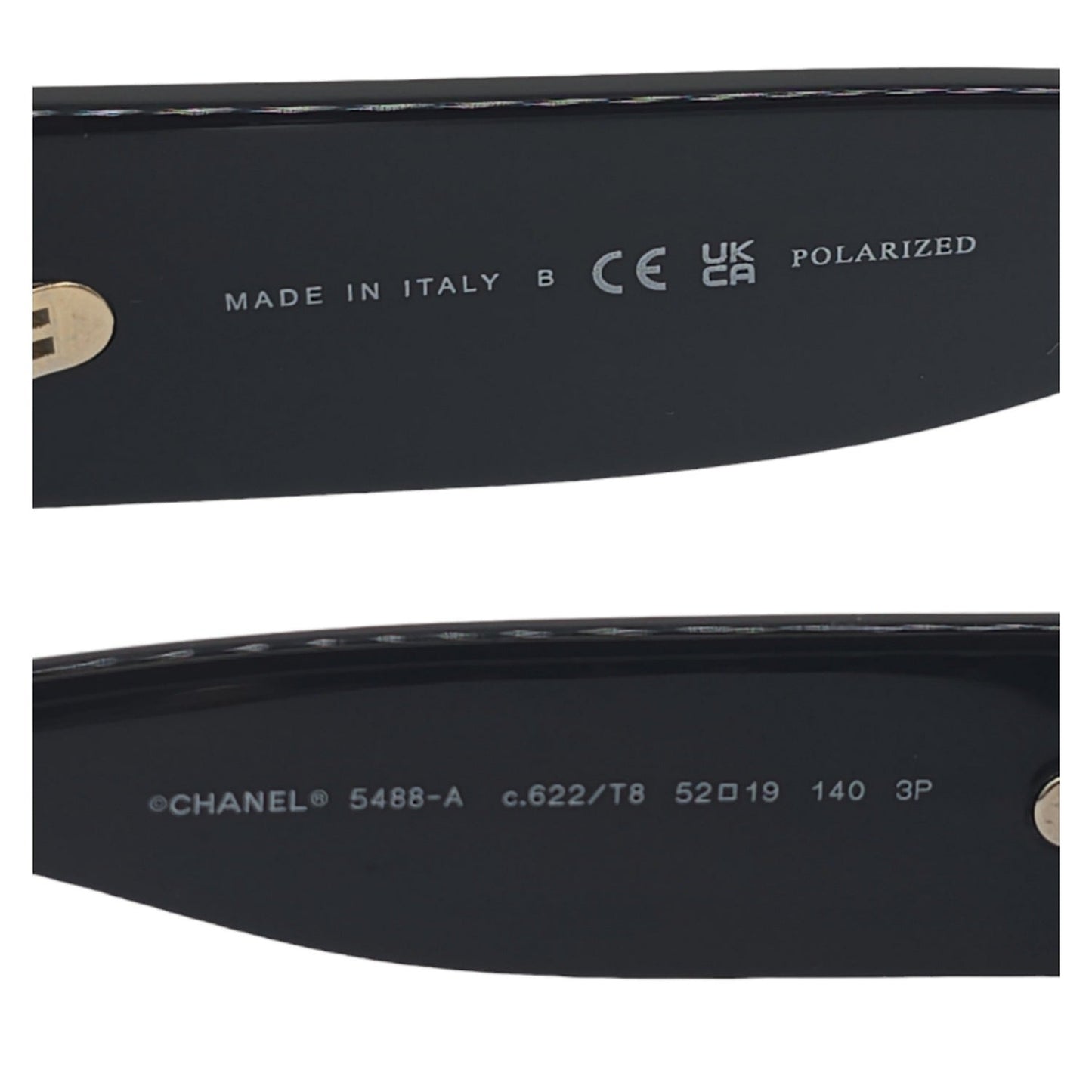 Chanel 5488-A Black Rectangle Sunglasses w/ Bead Chain