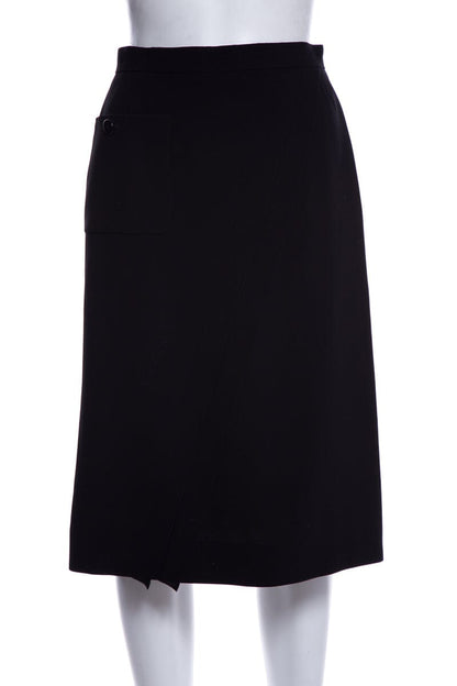 Chanel Black Pencil Skirt SZ 38