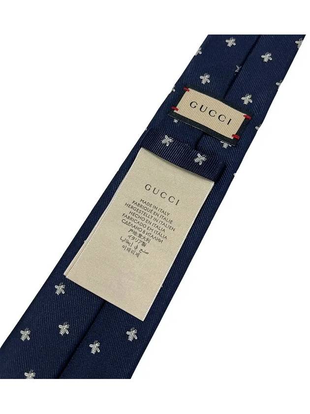 Gucci Bee Silk Tie Navy