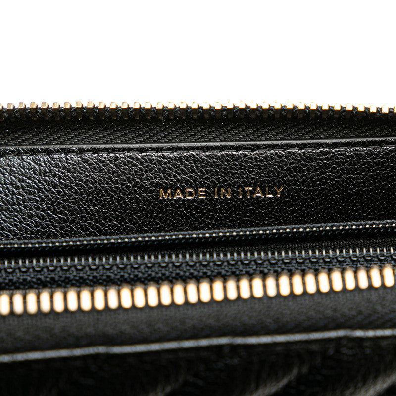 Chanel Coco Mark Stripe Long Wallet Black