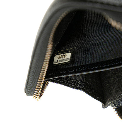 Chanel Coco Mark Stripe Long Wallet Black