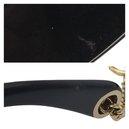 Chanel 5488-A Black Rectangle Sunglasses w/ Bead Chain