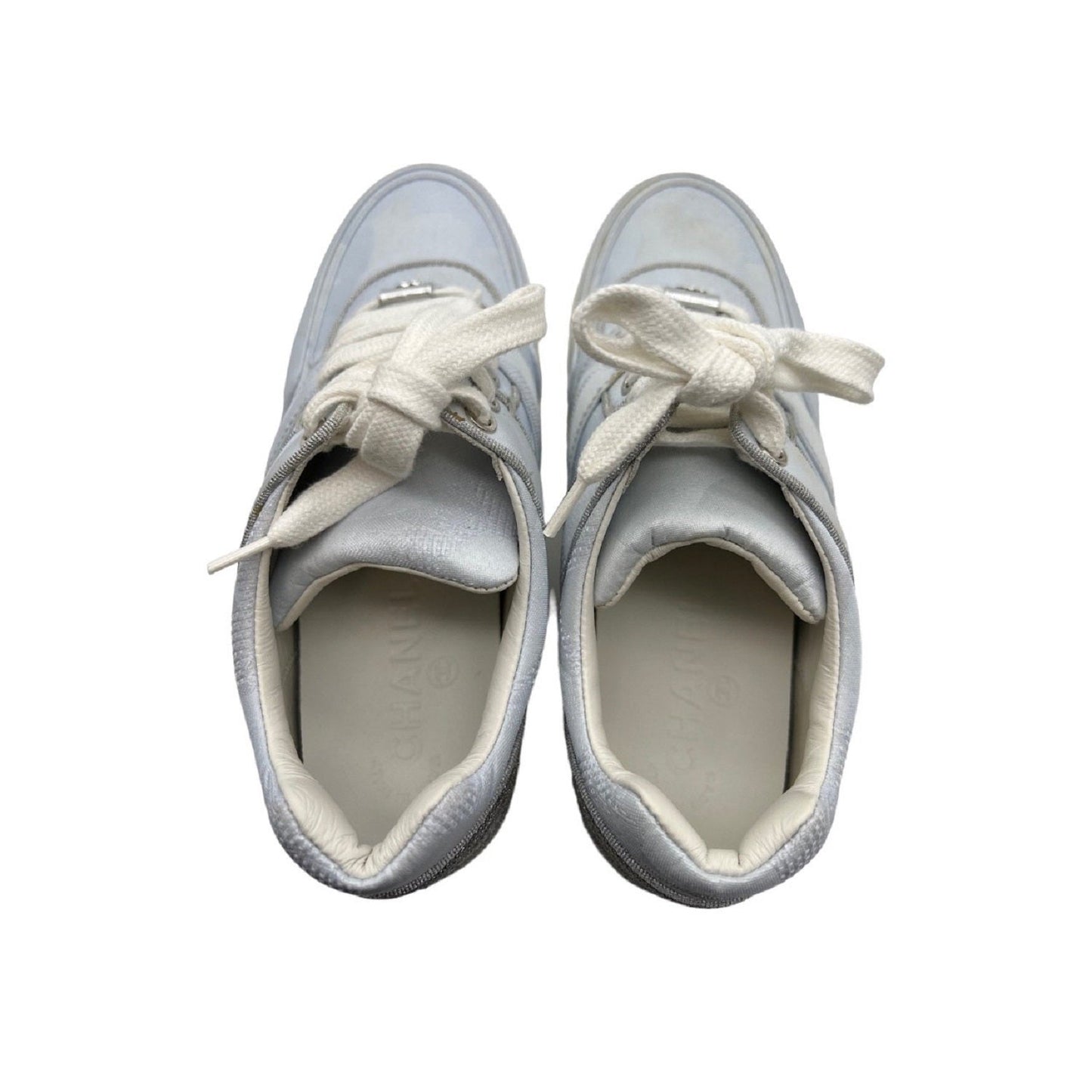 Chanel CC Low-Top Sneakers Sky Blue Sz 37