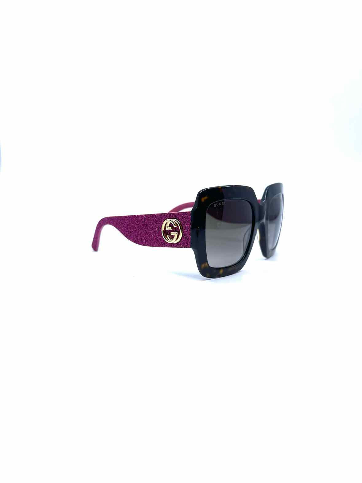GUCCI Brown, Pink Square Tortious Sunglasses