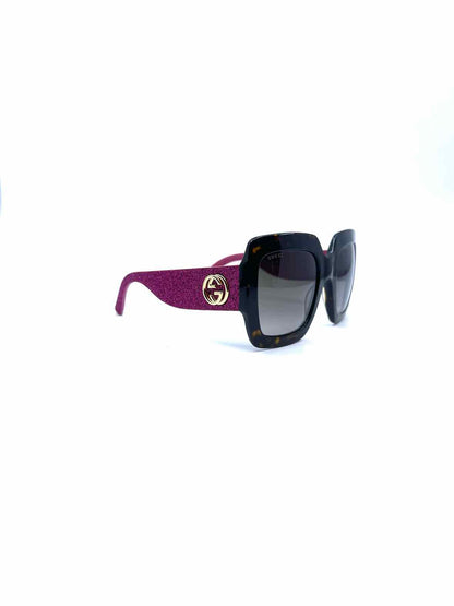GUCCI Brown, Pink Square Tortious Sunglasses