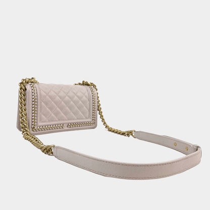 CHANEL 2021 - 2022 Small Boy "Braid Around" Bag Light Purple with Gold