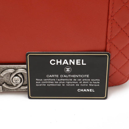 Chanel Sac Boy en cuir rouge