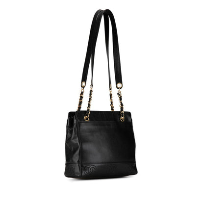 Chanel Sac Chain Tote en cuir caviar noir