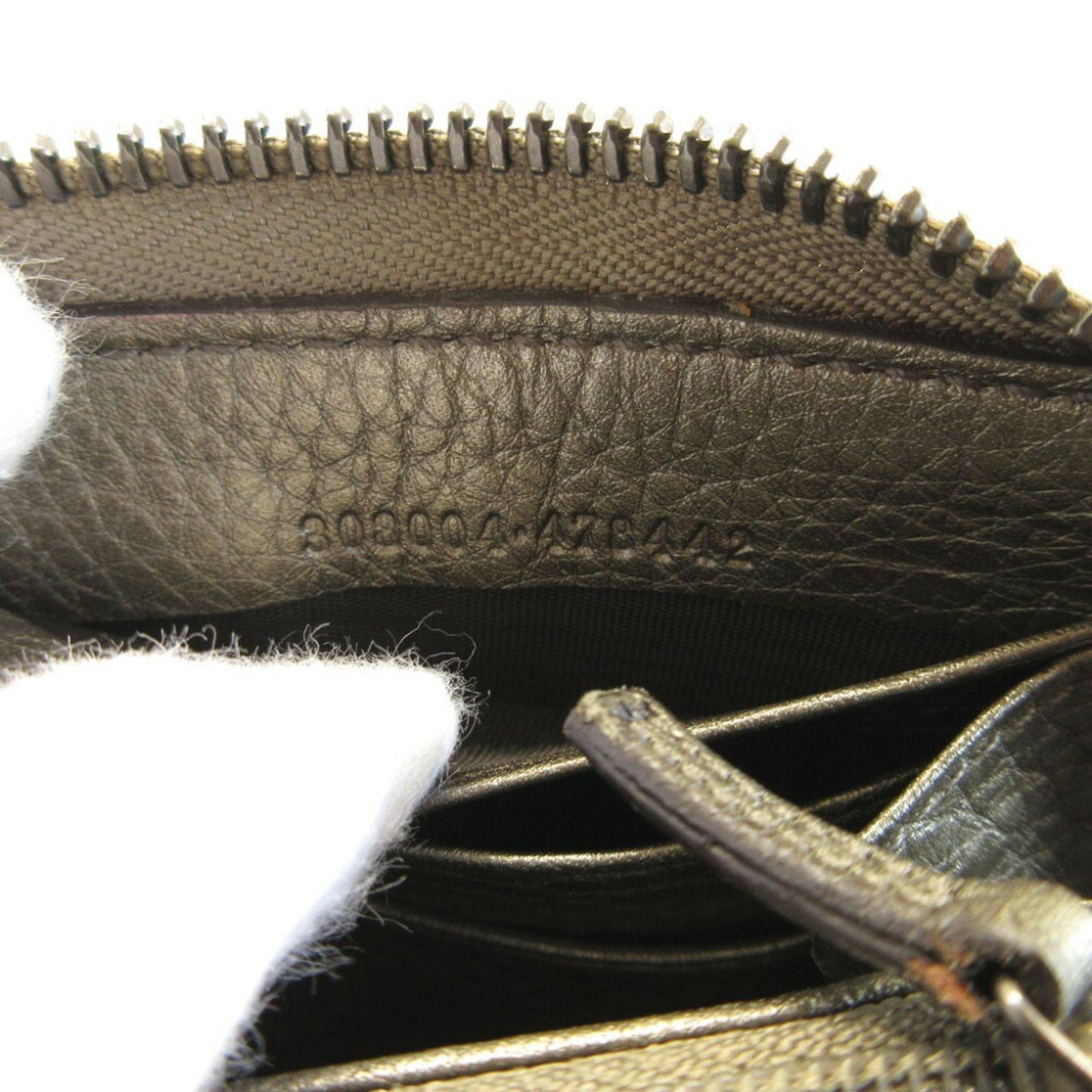 GUCCI 308004 Soho Interlocking G Leather Gunmetal Round Long Wallet