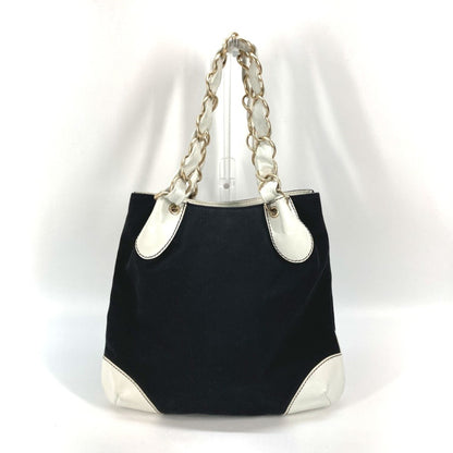 Chanel Sac Chain Tote en toile noir