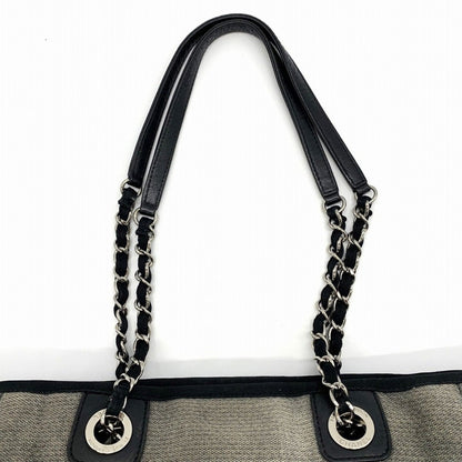 Chanel Sac Deauville en toile gris
