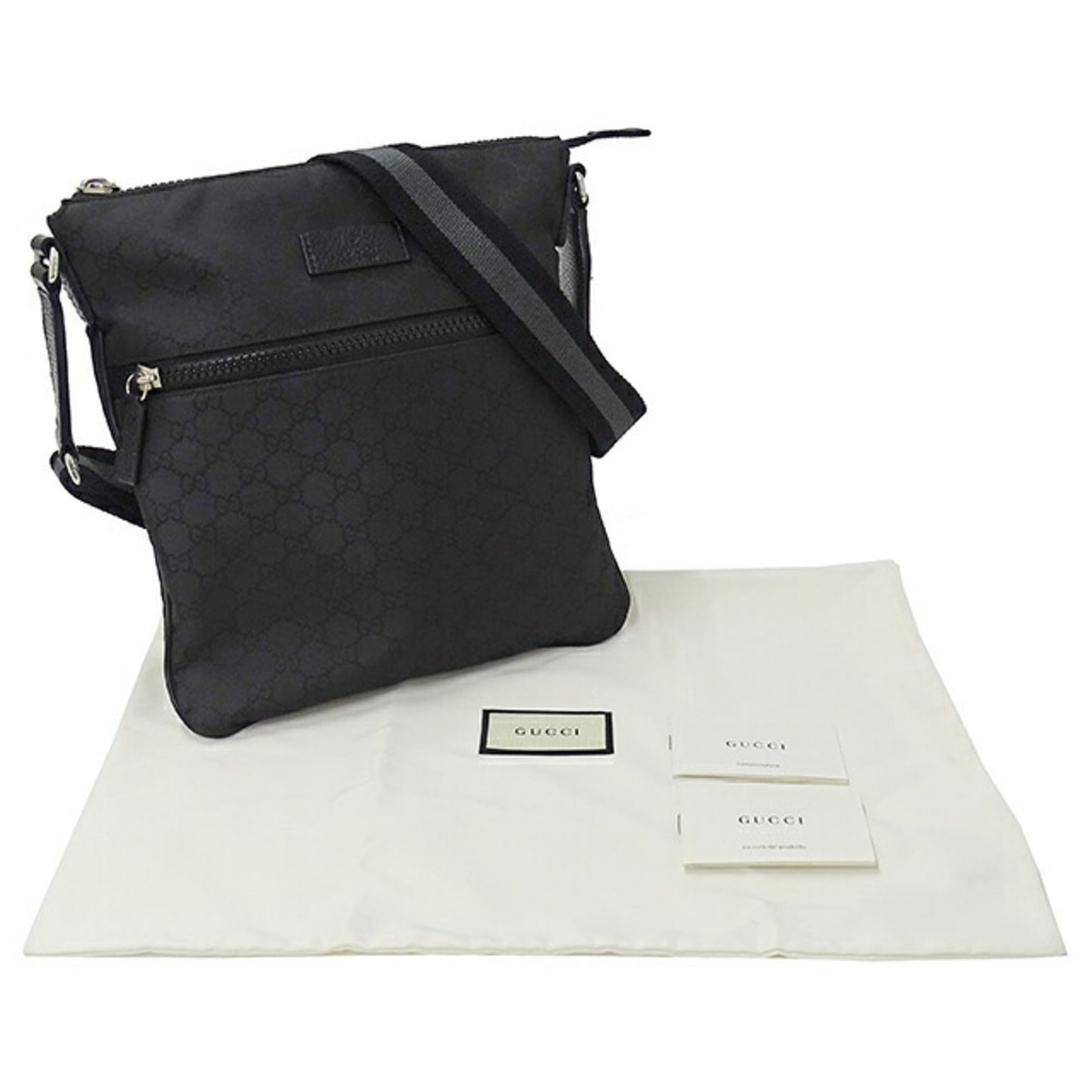 GUCCI bag men's shoulder nylon black 449184