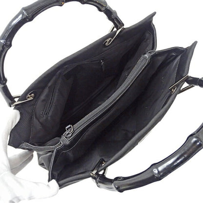 GUCCI Bag Ladies Bamboo Handbag Nylon Black 002 1010