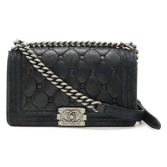 Chanel Sac Boy en daim noir