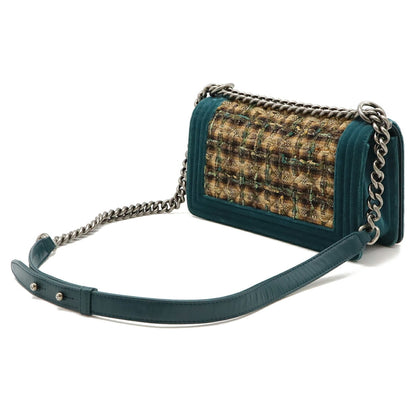 Chanel Sac Boy en tweed vert