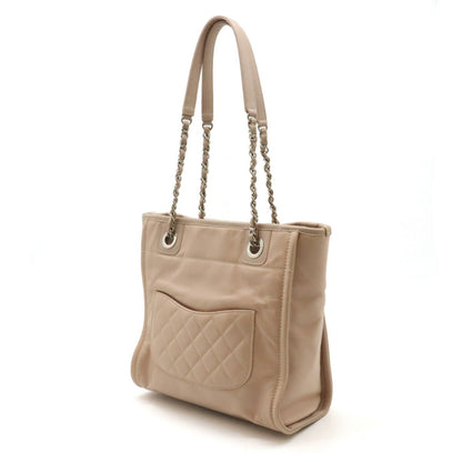 Chanel Sac Deauville en cuir beige
