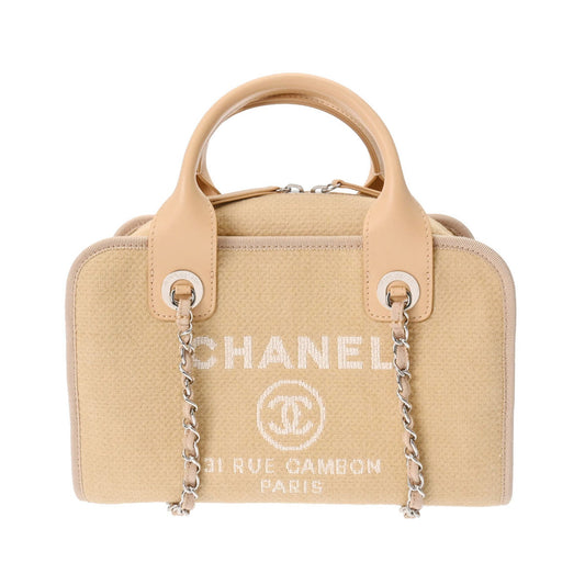 Chanel Sac Deauville en toile beige