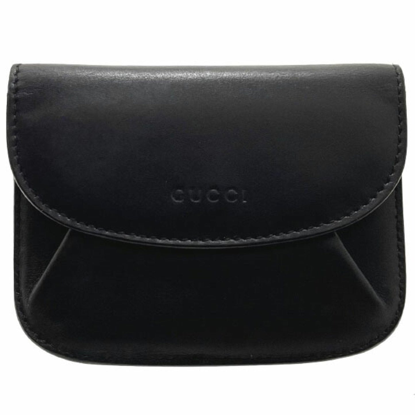 GUCCI 95971 1502 Women's Leather Coin Purse/coin Case Black