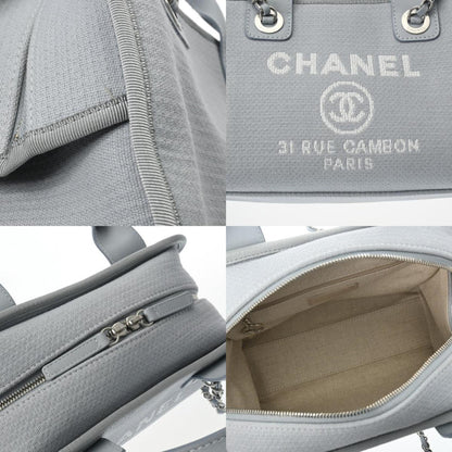 Chanel Sac Deauville en toile bleu