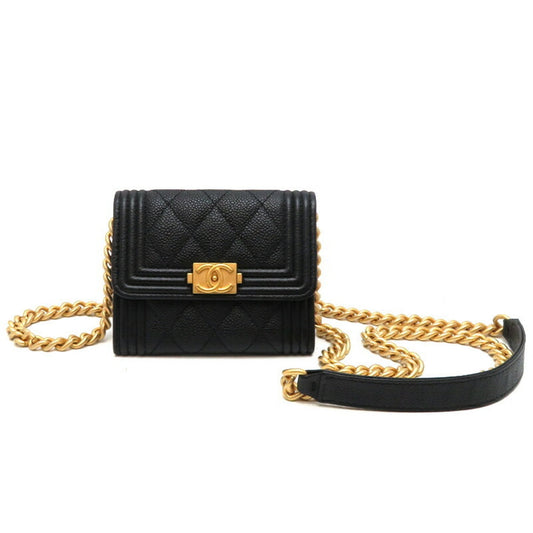 Chanel Sac Boy en cuir caviar noir