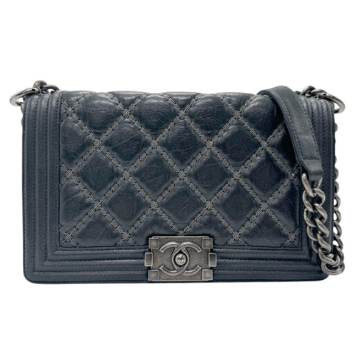 Chanel Sac Boy en cuir noir