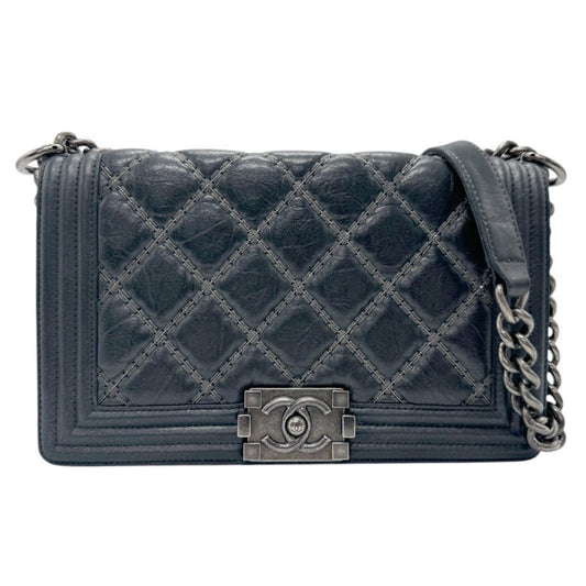 Chanel Sac Boy en cuir noir