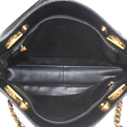 Chanel Sac Chain Tote en cuir caviar noir