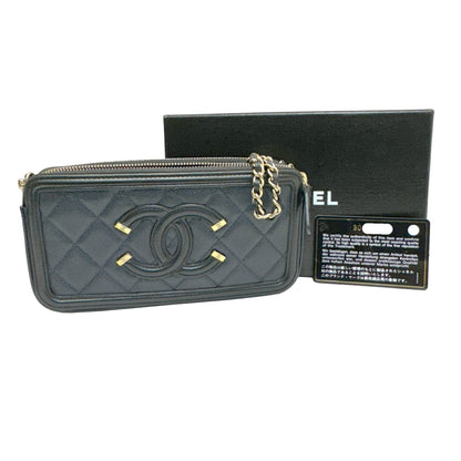 Chanel Sac Filigree en cuir caviar noir