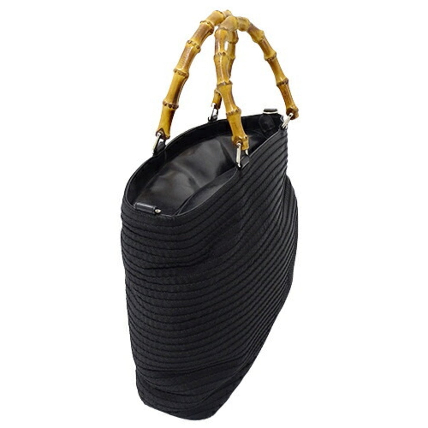 GUCCI Bag Women's Tote Handbag Bamboo Canvas Black 0021364