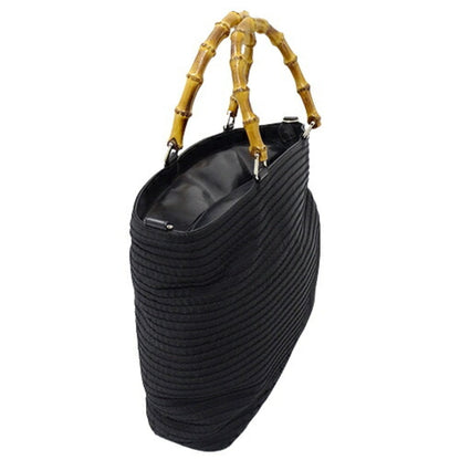 GUCCI Bag Women's Tote Handbag Bamboo Canvas Black 0021364