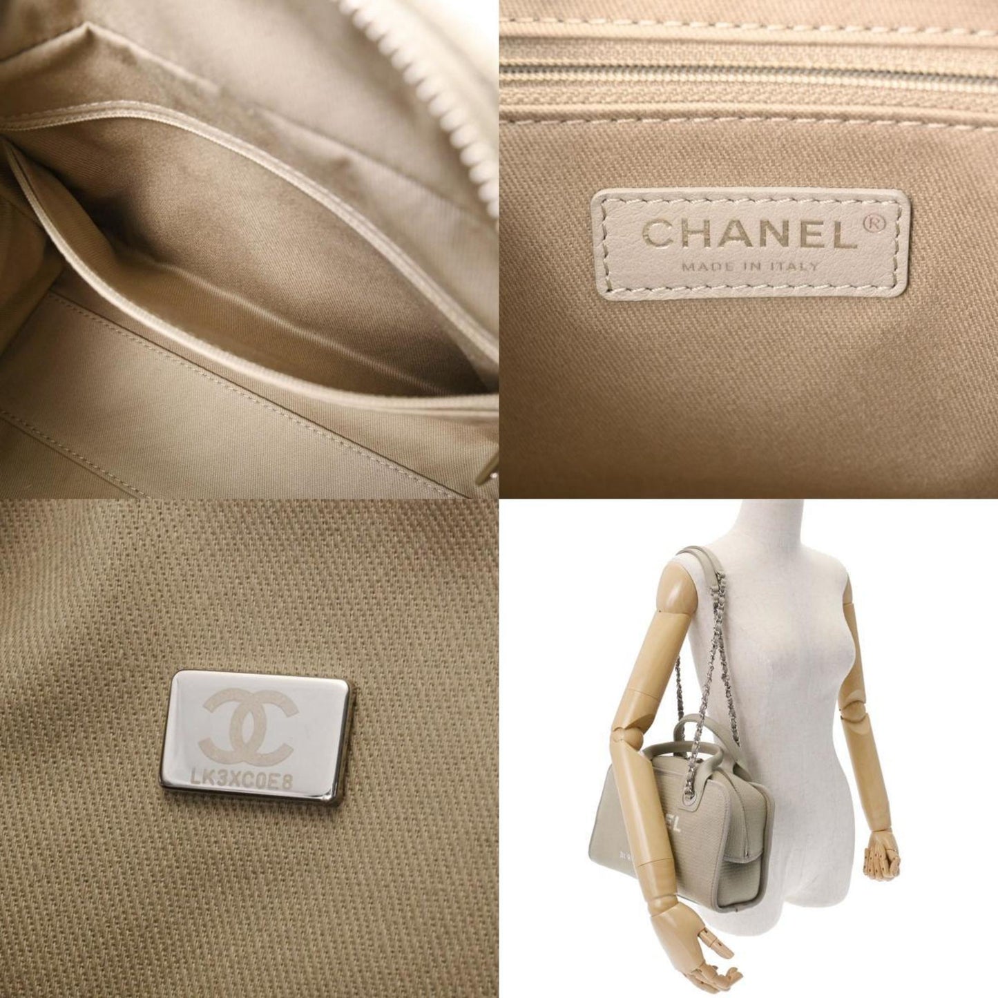 Chanel Sac Deauville en toile gris
