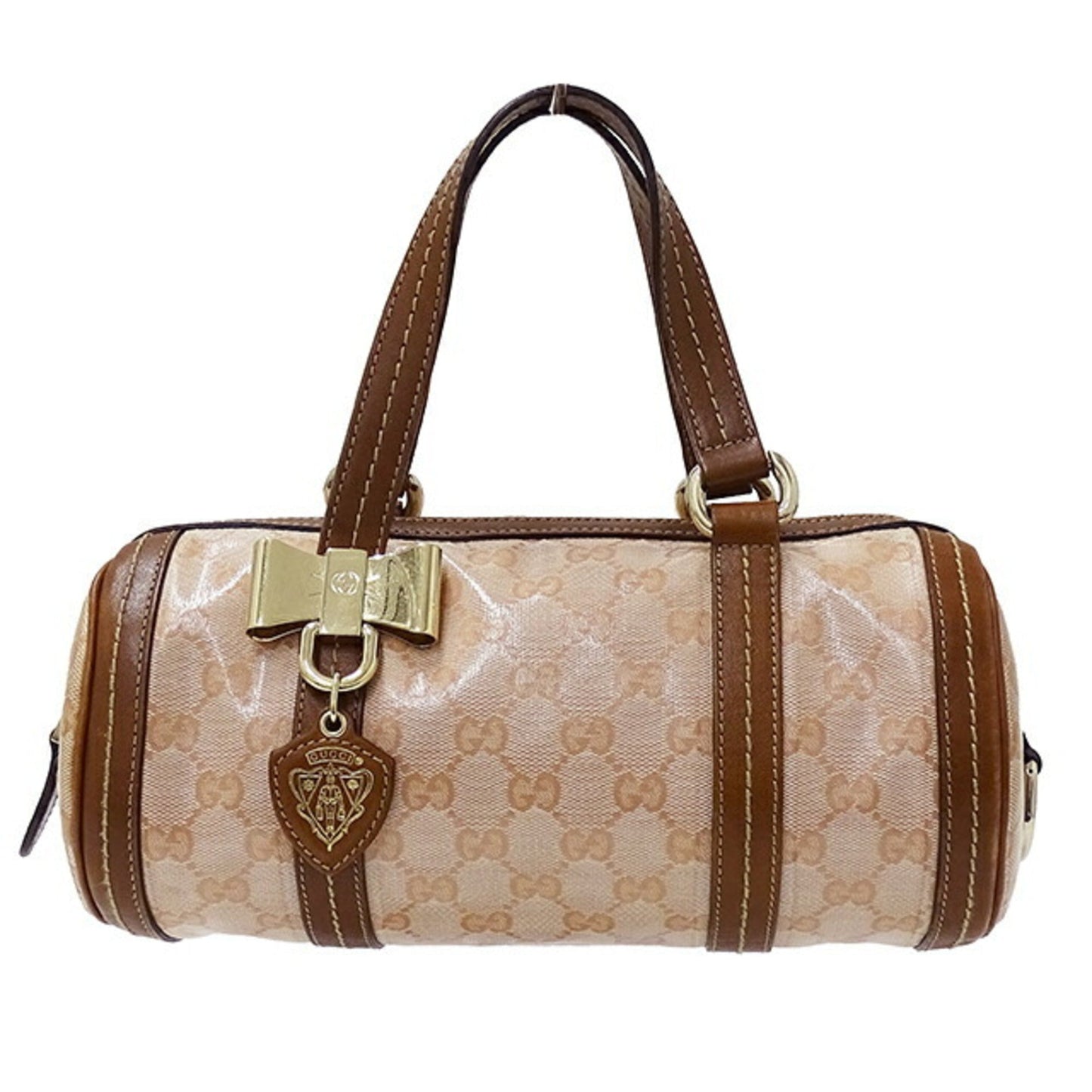 GUCCI Bag Women's GG Crystal Hysteria Handbag Pink Brown 181485 Ribbon