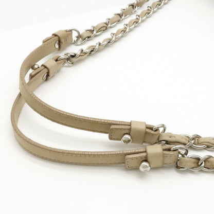 Chanel Sac Chain Tote en cuir beige