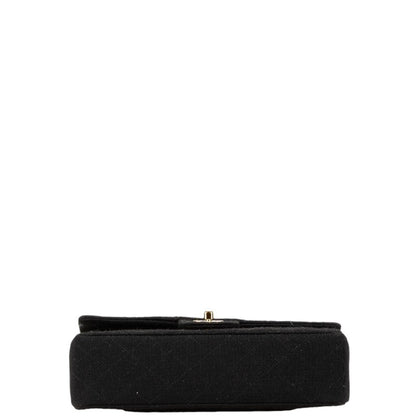 Chanel Sac Double Flap en coton noir