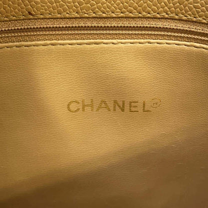 Chanel Sac Chain Tote en cuir caviar beige