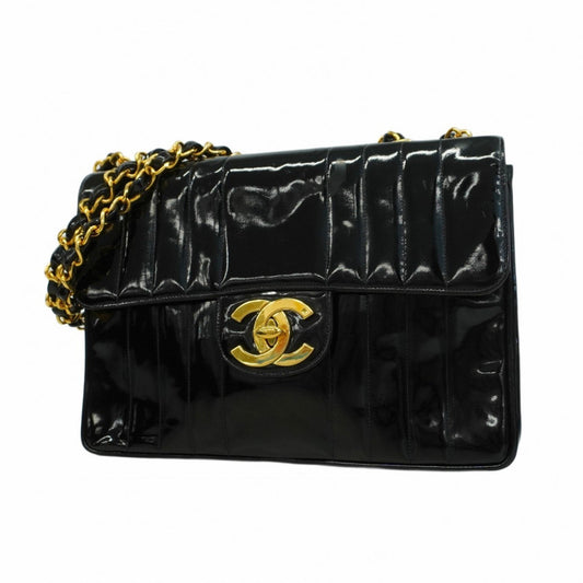 Chanel Sac Mademoiselle en cuir verni noir