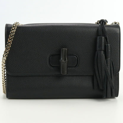GUCCI Bamboo Chain Shoulder 387611 Bag Leather Women's