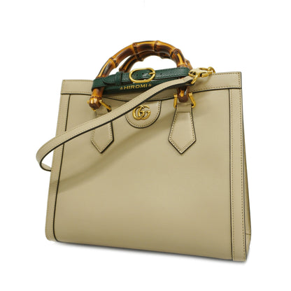 Gucci  Bamboo Diana 660195 Women's Leather Handbag,Shoulder Bag Grayish