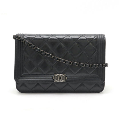 Chanel Sac Boy en cuir noir
