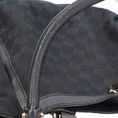 GUCCI Abbey GG Campus Shoulder Bag Canvas Black Women's
