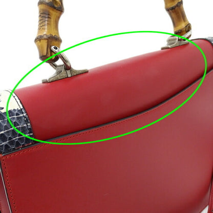 GUCCI Bag Ladies Handbag Shoulder 2way Lilith Bamboo Coral Snake Leather Red 453750