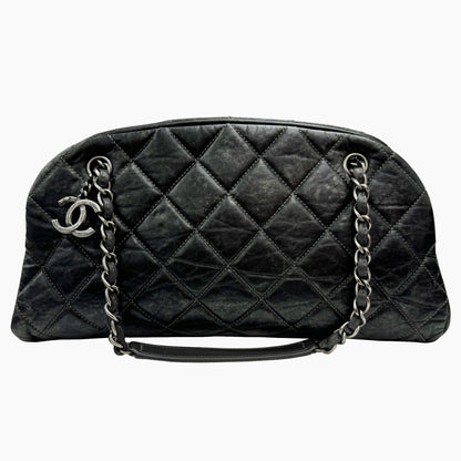 Chanel Sac Mademoiselle en cuir gris